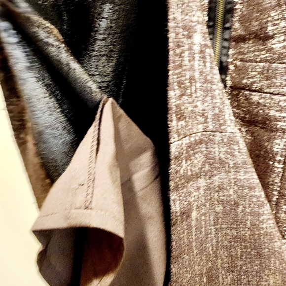 LOFT Metallic Brown Women's Sleeves Short Dress size 4 - Picture 9 of 12